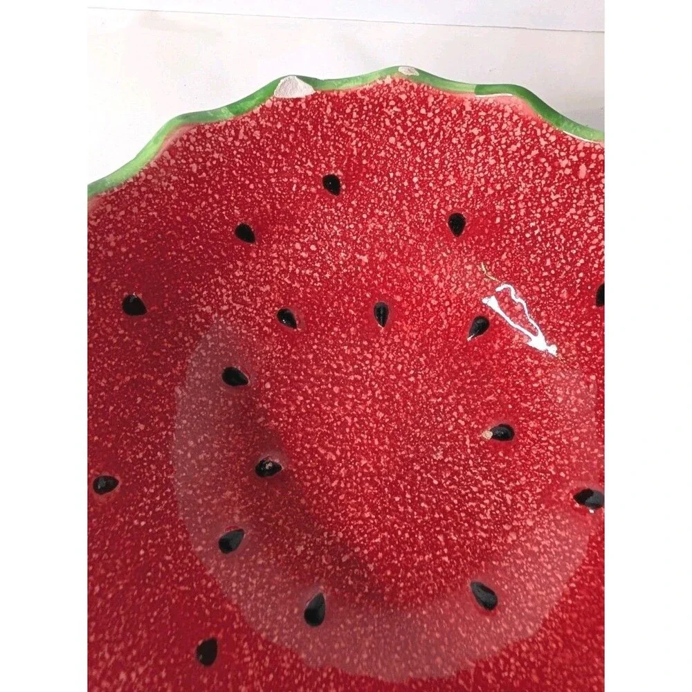 Sonoma Home Goods Fruit Punch Watermelon Ceramic Bowl Set of 3 Red Green